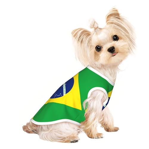 Atmungsaktives ärmelloses T-Shirt mit brasilianischer Flagge, leichtes Hunde- und Katzenoutfit – dehnbares Tanktop für kleine Haustiere Atmungsaktives ärmelloses T-Shirt mit brasilianischer Flagge, leichtes Hunde- und Katzenoutfit – dehnbares Tanktop für kleine Haustiere von ZhRiYan
