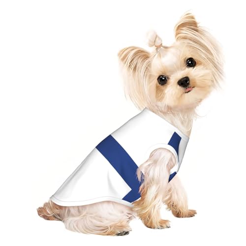 Atmungsaktives ärmelloses T-Shirt mit finnischer Flagge, leichtes Hunde- und Katzenoutfit – dehnbares Tanktop für kleine Haustiere Atmungsaktives ärmelloses T-Shirt mit finnischer Flagge, leichtes Hunde- und Katzenoutfit – dehnbares Tanktop für kleine Haustiere von ZhRiYan