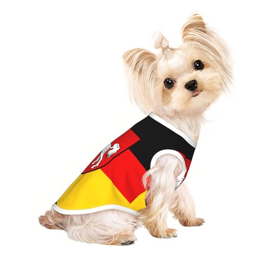 Atmungsaktives ärmelloses T-Shirt mit niedersachsener Flagge für Haustiere, leichtes Hunde- und Katzen-Outfit, dehnbares Tanktop Atmungsaktives ärmelloses T-Shirt mit niedersachsener Flagge für Haustiere, leichtes Hunde- und Katzen-Outfit, dehnbares Tanktop von ZhRiYan