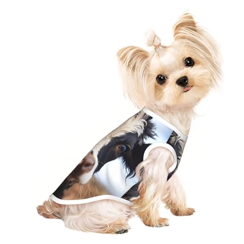 Atmungsaktives ärmelloses T-Shirt mit niedlichem Kuh-Druck, für Hunde und Katzen, Größe M, dehnbares Tanktop Atmungsaktives ärmelloses T-Shirt mit niedlichem Kuh-Druck, für Hunde und Katzen, Größe M, dehnbares Tanktop von ZhRiYan
