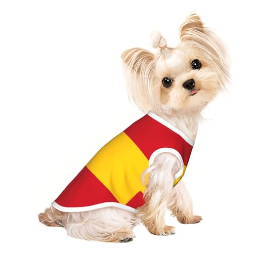 Atmungsaktives ärmelloses T-Shirt mit spanischer Flagge, leichtes Hunde- und Katzenoutfit – dehnbares Tanktop für große Haustiere Atmungsaktives ärmelloses T-Shirt mit spanischer Flagge, leichtes Hunde- und Katzenoutfit – dehnbares Tanktop für große Haustiere von ZhRiYan
