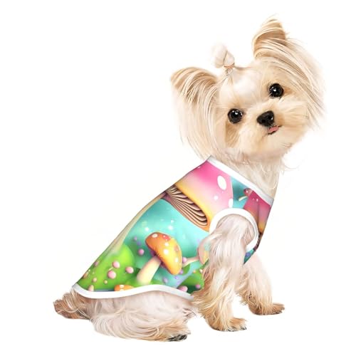 Atmungsaktives ärmelloses T-Shirt mit wunderbarem Pilzaufdruck, leicht, für Hunde und Katzen, dehnbares Tanktop Atmungsaktives ärmelloses T-Shirt mit wunderbarem Pilzaufdruck, leicht, für Hunde und Katzen, dehnbares Tanktop von ZhRiYan