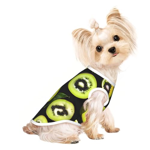 Atmungsaktives ärmelloses grünes Kiwi-Print-T-Shirt für kleine Haustiere, leichtes Hunde- und Katzenoutfit – dehnbares Tanktop Atmungsaktives ärmelloses grünes Kiwi-Print-T-Shirt für kleine Haustiere, leichtes Hunde- und Katzenoutfit – dehnbares Tanktop von ZhRiYan