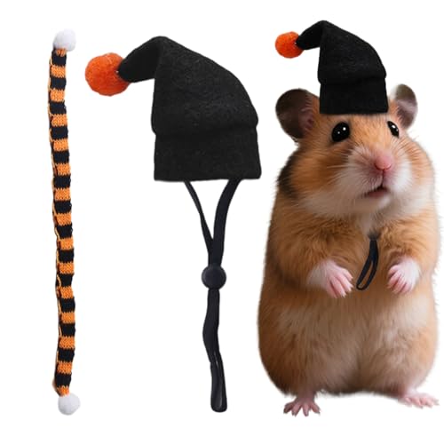 Zhadyu Halloween Hamster Kostüm - Kleintier Halloween Hut & Schal Accessoires - Einstellbare Kopfbedeckung Haustier Outfit für Feste Feiern und Partys Zhadyu Halloween Hamster Kostüm - Kleintier Halloween Hut & Schal Accessoires - Einstellbare Kopfbedeckung Haustier Outfit für Feste Feiern und Partys von Zhadyu