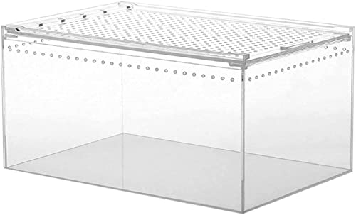 Acryl-Insekten-Futterbox,Tragbares Terrarien für Reptilien und Amphibien, Transparente Acryl Reptilienzuchtbox für Eidechse, Spide, Hornfrosch, Käfer (25x15x15CM) von ZhanDouB