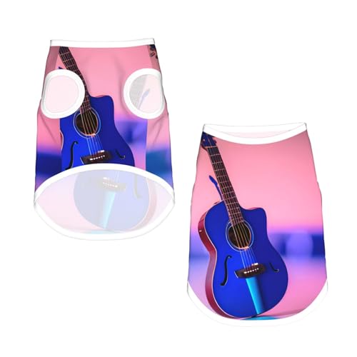 L Pet atmungsaktives ärmelloses T-Shirt – Blauer Musikdruck, dehnbare Weste, leichtes Tanktop für kleine bis mittelgroße Haustiere L Pet atmungsaktives ärmelloses T-Shirt – Blauer Musikdruck, dehnbare Weste, leichtes Tanktop für kleine bis mittelgroße Haustiere von ZhanGM