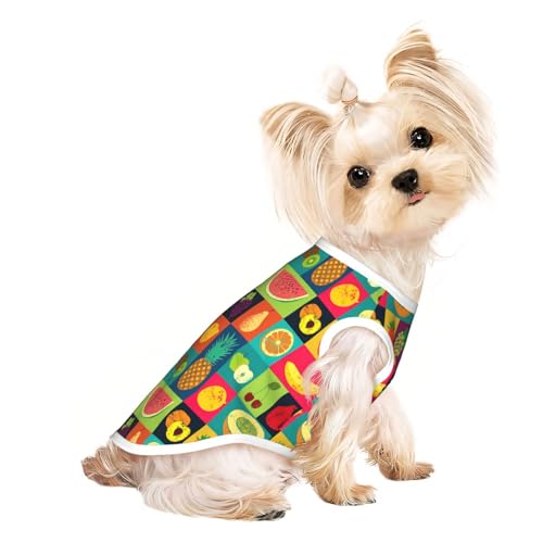 L Pet atmungsaktives ärmelloses T-Shirt – Kunststil, Obstdruck, dehnbare Weste, leichtes Tanktop für kleine bis mittelgroße Haustiere L Pet atmungsaktives ärmelloses T-Shirt – Kunststil, Obstdruck, dehnbare Weste, leichtes Tanktop für kleine bis mittelgroße Haustiere von ZhanGM
