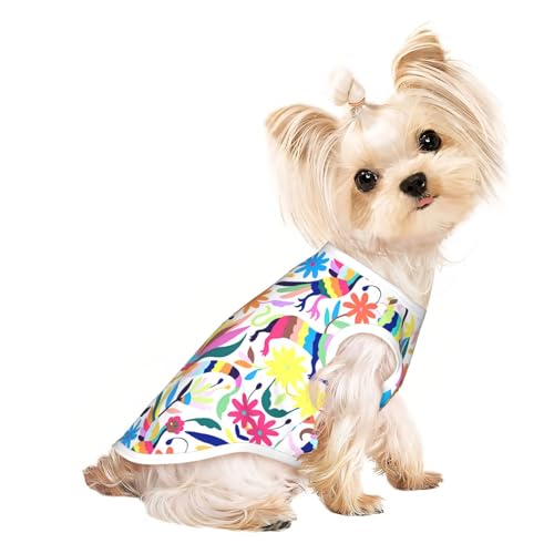 L Pet atmungsaktives ärmelloses T-Shirt – mexikanische Otomi-Tiere, dehnbare Weste, leichtes Tanktop für kleine bis mittelgroße Haustiere L Pet atmungsaktives ärmelloses T-Shirt – mexikanische Otomi-Tiere, dehnbare Weste, leichtes Tanktop für kleine bis mittelgroße Haustiere von ZhanGM