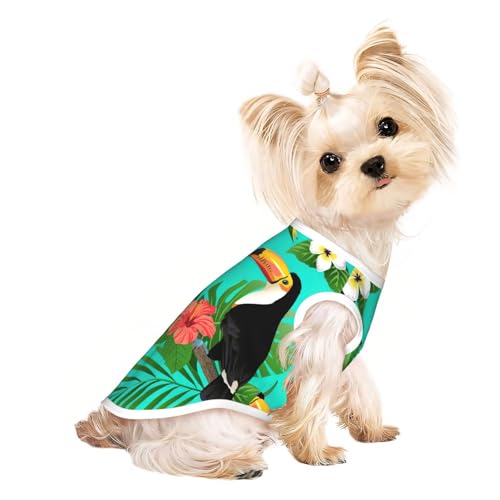 L Pet atmungsaktives ärmelloses T-Shirt – tropische Vögel und Pflanzenblätter, dehnbare Weste, leichtes Tanktop für kleine bis mittelgroße Haustiere L Pet atmungsaktives ärmelloses T-Shirt – tropische Vögel und Pflanzenblätter, dehnbare Weste, leichtes Tanktop für kleine bis mittelgroße Haustiere von ZhanGM
