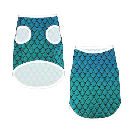 M Pet atmungsaktives ärmelloses T-Shirt – Blauer Fischschuppen-Druck, dehnbare Weste, leichtes Tanktop für kleine bis mittelgroße Haustiere M Pet atmungsaktives ärmelloses T-Shirt – Blauer Fischschuppen-Druck, dehnbare Weste, leichtes Tanktop für kleine bis mittelgroße Haustiere von ZhanGM