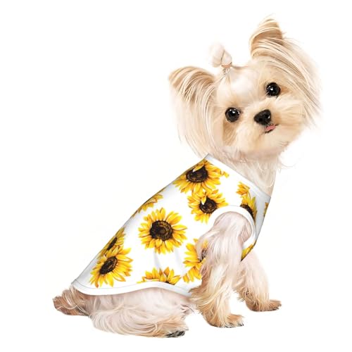 M Pet atmungsaktives ärmelloses T-Shirt – Sonnenblumen-Druck, dehnbare Weste, leichtes Tanktop für kleine bis mittelgroße Haustiere M Pet atmungsaktives ärmelloses T-Shirt – Sonnenblumen-Druck, dehnbare Weste, leichtes Tanktop für kleine bis mittelgroße Haustiere von ZhanGM