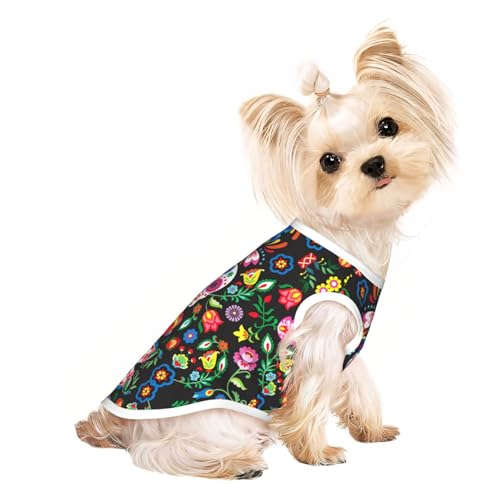 M Pet atmungsaktives ärmelloses T-Shirt – Sugar Horror Skull und Blumen Druck dehnbare Weste, leichtes Tanktop für kleine bis mittelgroße Haustiere M Pet atmungsaktives ärmelloses T-Shirt – Sugar Horror Skull und Blumen Druck dehnbare Weste, leichtes Tanktop für kleine bis mittelgroße Haustiere von ZhanGM