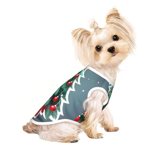 M Pet atmungsaktives ärmelloses T-Shirt – Weihnachtsbaum und roter Balldruck, dehnbare Weste, leichtes Tanktop für kleine bis mittelgroße Haustiere M Pet atmungsaktives ärmelloses T-Shirt – Weihnachtsbaum und roter Balldruck, dehnbare Weste, leichtes Tanktop für kleine bis mittelgroße Haustiere von ZhanGM
