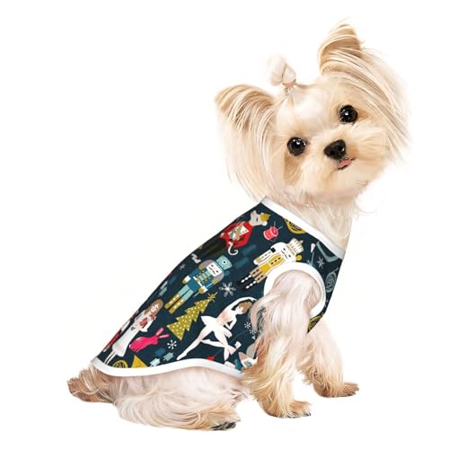 M Pet atmungsaktives ärmelloses T-Shirt für Damen, Nussknacker, Ballett, Weihnachten, Tanzdruck, dehnbare Weste, leichtes Tanktop für kleine bis mittelgroße Haustiere M Pet atmungsaktives ärmelloses T-Shirt für Damen, Nussknacker, Ballett, Weihnachten, Tanzdruck, dehnbare Weste, leichtes Tanktop für kleine bis mittelgroße Haustiere von ZhanGM