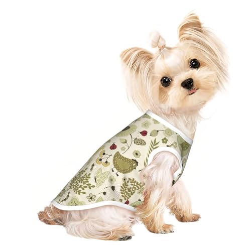 M Pet atmungsaktives ärmelloses T-Shirt – gelbe Blätter mit Huhn-Druck, dehnbare Weste, leichtes Tanktop für kleine bis mittelgroße Haustiere M Pet atmungsaktives ärmelloses T-Shirt – gelbe Blätter mit Huhn-Druck, dehnbare Weste, leichtes Tanktop für kleine bis mittelgroße Haustiere von ZhanGM