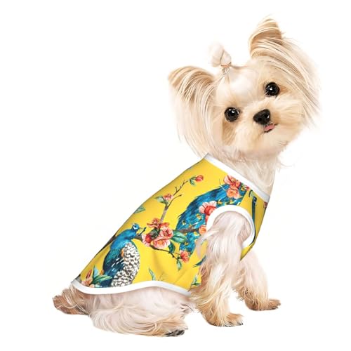M Pet atmungsaktives ärmelloses T-Shirt – schöner Pfauen-Druck, dehnbare Weste, leichtes Tanktop für kleine bis mittelgroße Haustiere M Pet atmungsaktives ärmelloses T-Shirt – schöner Pfauen-Druck, dehnbare Weste, leichtes Tanktop für kleine bis mittelgroße Haustiere von ZhanGM