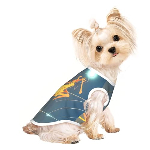 M Pet atmungsaktives ärmelloses T-Shirt – springende Musiknoten-Druck, dehnbare Weste, leichtes Tanktop für kleine bis mittelgroße Haustiere M Pet atmungsaktives ärmelloses T-Shirt – springende Musiknoten-Druck, dehnbare Weste, leichtes Tanktop für kleine bis mittelgroße Haustiere von ZhanGM