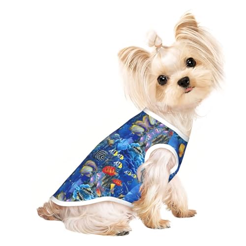 M Pet atmungsaktives ärmelloses T-Shirt – tropische Fische, dehnbare Weste, leichtes Tanktop für kleine bis mittelgroße Haustiere M Pet atmungsaktives ärmelloses T-Shirt – tropische Fische, dehnbare Weste, leichtes Tanktop für kleine bis mittelgroße Haustiere von ZhanGM