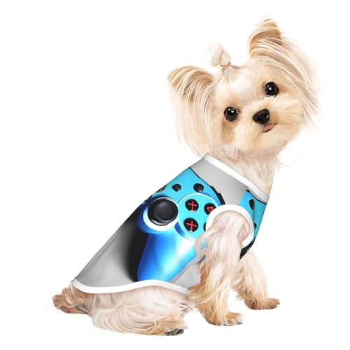 S Pet atmungsaktives ärmelloses T-Shirt – Blauer Gamecontroller-Druck, dehnbare Weste, leichtes Tanktop für kleine bis mittelgroße Haustiere S Pet atmungsaktives ärmelloses T-Shirt – Blauer Gamecontroller-Druck, dehnbare Weste, leichtes Tanktop für kleine bis mittelgroße Haustiere von ZhanGM