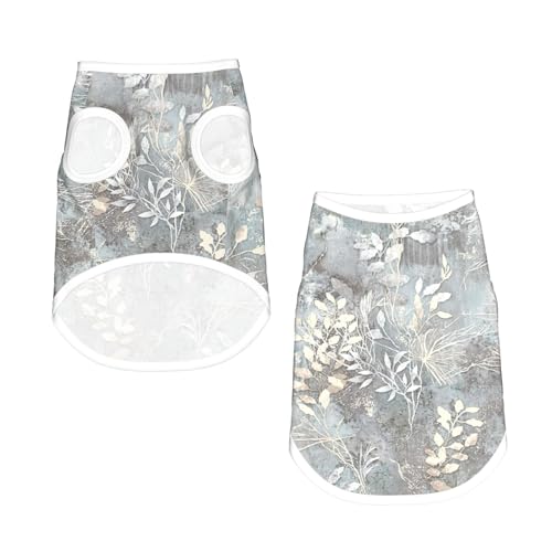 S Pet atmungsaktives ärmelloses T-Shirt - Blauer Grace Flora-Druck, dehnbare Weste, leichtes Tanktop für kleine bis mittelgroße Haustiere S Pet atmungsaktives ärmelloses T-Shirt - Blauer Grace Flora-Druck, dehnbare Weste, leichtes Tanktop für kleine bis mittelgroße Haustiere von ZhanGM