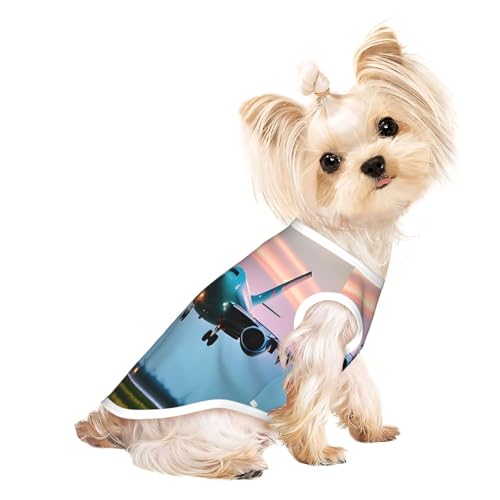 S Pet atmungsaktives ärmelloses T-Shirt – Flugzeug in den Abendlichtern bedruckt, dehnbare Weste, leichtes Tanktop für kleine bis mittelgroße Haustiere S Pet atmungsaktives ärmelloses T-Shirt – Flugzeug in den Abendlichtern bedruckt, dehnbare Weste, leichtes Tanktop für kleine bis mittelgroße Haustiere von ZhanGM