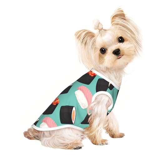 S Pet atmungsaktives ärmelloses T-Shirt - Sushi-Essen-Muster 1 Druck dehnbare Weste, leichtes Tanktop für kleine bis mittelgroße Haustiere S Pet atmungsaktives ärmelloses T-Shirt - Sushi-Essen-Muster 1 Druck dehnbare Weste, leichtes Tanktop für kleine bis mittelgroße Haustiere von ZhanGM
