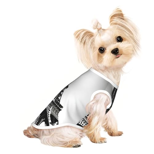 S Pet atmungsaktives ärmelloses T-Shirt – schwarzes Paris Eiffelturm-Druck, dehnbare Weste, leichtes Tanktop für kleine bis mittelgroße Haustiere S Pet atmungsaktives ärmelloses T-Shirt – schwarzes Paris Eiffelturm-Druck, dehnbare Weste, leichtes Tanktop für kleine bis mittelgroße Haustiere von ZhanGM