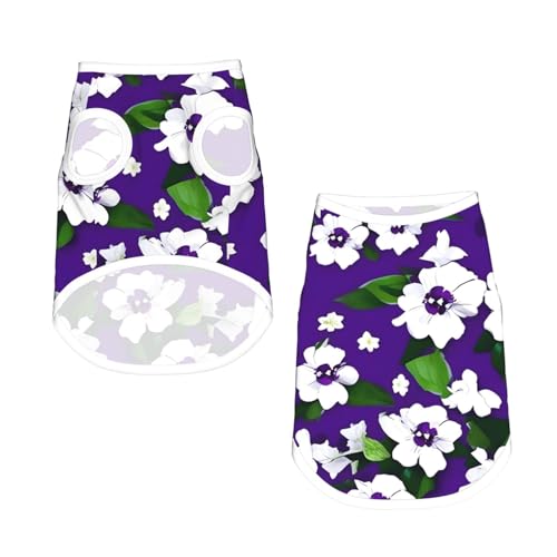 S Pet atmungsaktives ärmelloses T-Shirt – violett-weißes Blumendruck, dehnbare Weste, leichtes Tanktop für kleine bis mittelgroße Haustiere S Pet atmungsaktives ärmelloses T-Shirt – violett-weißes Blumendruck, dehnbare Weste, leichtes Tanktop für kleine bis mittelgroße Haustiere von ZhanGM