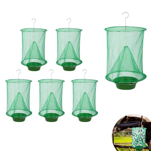 ZhangJJJJJJJ Fliegenfalle, wiederverwendbar, zum Aufhängen, mit Köderablage, zusammenklappbar, Netztasche für Pferde, Bauernhof, 6 Stück ZhangJJJJJJJ Fliegenfalle, wiederverwendbar, zum Aufhängen, mit Köderablage, zusammenklappbar, Netztasche für Pferde, Bauernhof, 6 Stück von ZhangJJJJJJJ