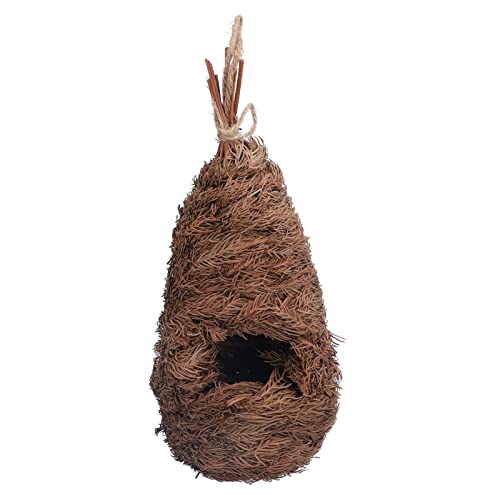 Zhangpu Handgewebtes Vogelnest aus Stroh, Zum Aufhängen, Vogelhaus, Nest für Garten, Fenster, Outdoor, Zuhause, 27,5 X 12 cm von Zhangpu
