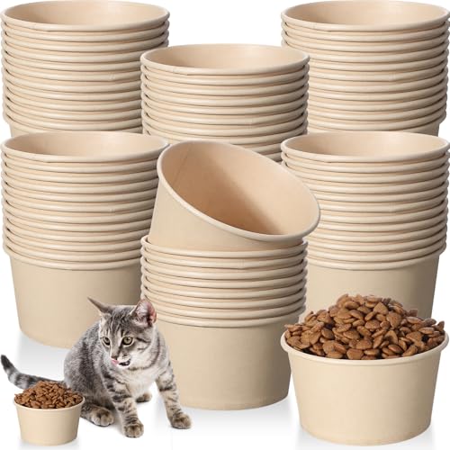 Zhehao 100 Stück Einweg-Papier-Hundenäpfe, Großpackung, 340 ml, 1,5 Tasse, kleine Reise-Katzen-Futternapf für trockene und nasse Hunde, Welpenfutter oder Wasser, Picknick, Camping Zhehao 100 Stück Einweg-Papier-Hundenäpfe, Großpackung, 340 ml, 1,5 Tasse, kleine Reise-Katzen-Futternapf für trockene und nasse Hunde, Welpenfutter oder Wasser, Picknick, Camping von Zhehao