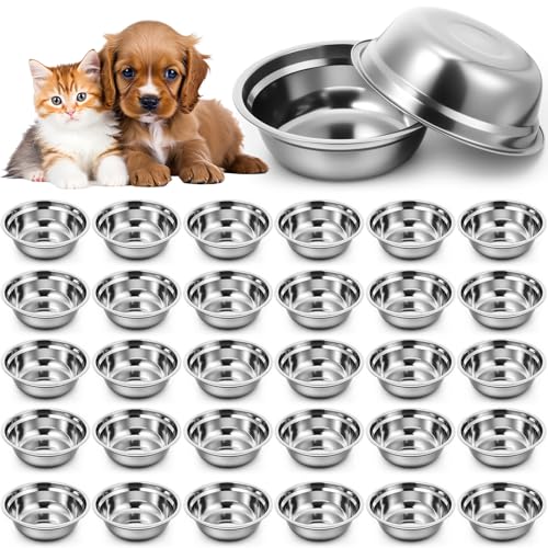Zhehao 30 Stück Edelstahl-Hundenäpfe, kleine Metall-Hundefutter-Wasserbehälter, Ersatznapf für Käfig, Zwinger und Kiste, 652 ml Zhehao 30 Stück Edelstahl-Hundenäpfe, kleine Metall-Hundefutter-Wasserbehälter, Ersatznapf für Käfig, Zwinger und Kiste, 652 ml von Zhehao
