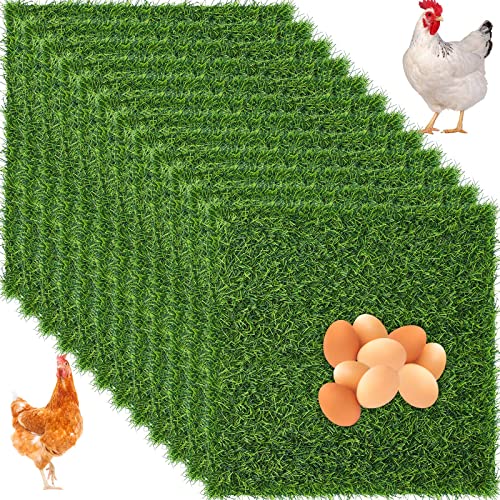Zhengmy 12-teiliges Nistpads-Set für Hühner, Nistkasten, Bettwäsche, waschbare Nistunterlagen für Hühnerstall, Kunstrasenteppich, Teppich, Kunstrasenmatte, 30,5 x 30,5 x 2,5 cm von Zhengmy