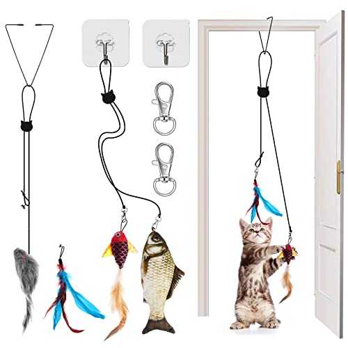 Zhenle 4 Stück Interaktives Katzenspielzeug Selbstbeschäftigung Maus Cat Toys Set Flummi Hängendes Katzen Spielzeug Türrahmen Lustiges Automatisches Spielzeug für Katze Zhenle 4 Stück Interaktives Katzenspielzeug Selbstbeschäftigung Maus Cat Toys Set Flummi Hängendes Katzen Spielzeug Türrahmen Lustiges Automatisches Spielzeug für Katze von DXQ