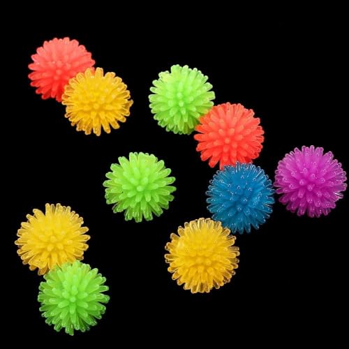 Zhhuoc 10 Stück buntes niedliches lustiges Katzenspielzeug, Arbutus-Ball, Stretch-Plüschball, Katzenspielzeug, kreativ, interaktiv, weich, stachelig, Kauspielzeug (2,5 cm) von Zhhuoc