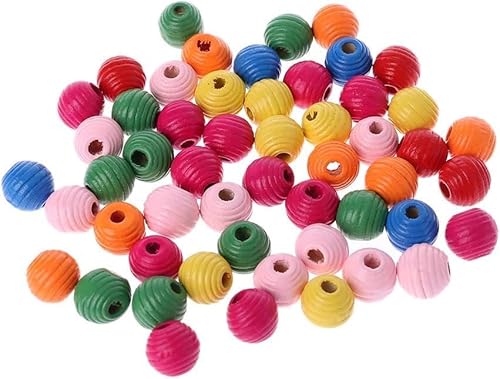 Zhhuoc Bunte Holzperlen für Vögel, Papageien, Bissen, Mehrzweck-Perlen, Dekoration, Zubehör, Haustierbedarf, 50 Stück Zhhuoc Bunte Holzperlen für Vögel, Papageien, Bissen, Mehrzweck-Perlen, Dekoration, Zubehör, Haustierbedarf, 50 Stück von Zhhuoc
