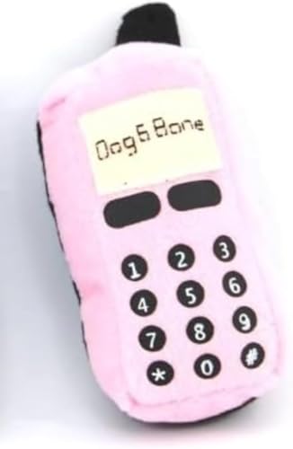 Zhhuoc Plüschpuppe für Hunde, lustig, Handy-Form, zum Spielen, Kauen, quietschend, robust, flauschig, für Welpen, kleine und mittelgroße Hunde, Rosa von Zhhuoc