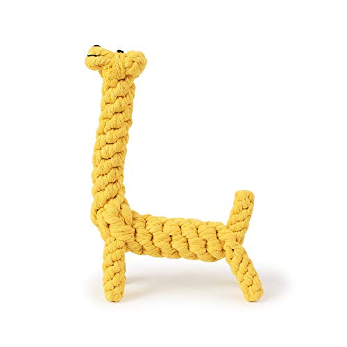 Zhi Jin 1 Stück süße Baumwolle Welpen Langeweile Kauseil Spielzeug Training Beißen Reinigung Zähne für Kleine Hunde gelb Giraffe von Zhi Jin