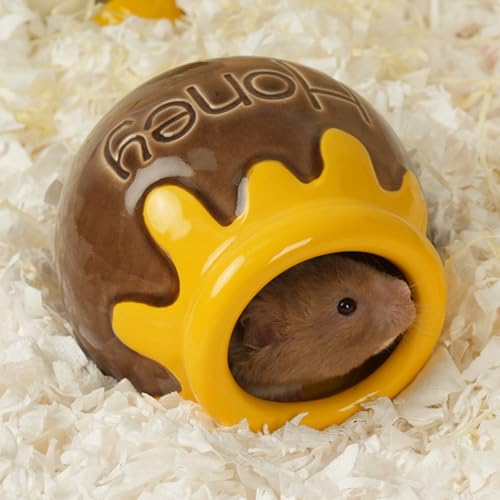 Zhilishu Hamsterversteck aus Keramik, Honigform, Hamsterhaus und Lebensraum, syrisches Hamsterversteck Dekor, kühles Bett für alle Jahreszeiten, Rennmäuse, Mäuse, Meerschweinchen Zhilishu Hamsterversteck aus Keramik, Honigform, Hamsterhaus und Lebensraum, syrisches Hamsterversteck Dekor, kühles Bett für alle Jahreszeiten, Rennmäuse, Mäuse, Meerschweinchen von Zhilishu