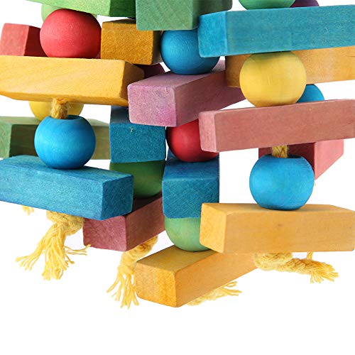 Zhjvihx Holzspielzeug, Blöcke schwingen Kakadu-Spielzeug, zerreißendes Spielzeug Biss-Spielzeug für Papageien Vögel von Zhjvihx