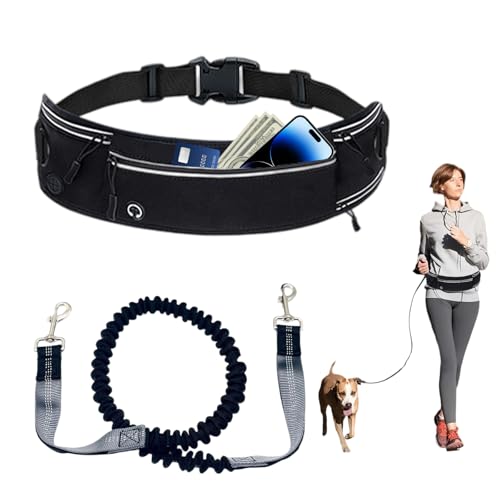 Joggingleine Hunde Mit Bauchgurt，laufgürtel Hundeleine Für Große Und Mittelgroße Hundes Abnehmbare Hüfttasche,Joggen Und Walken von ZhongShuang