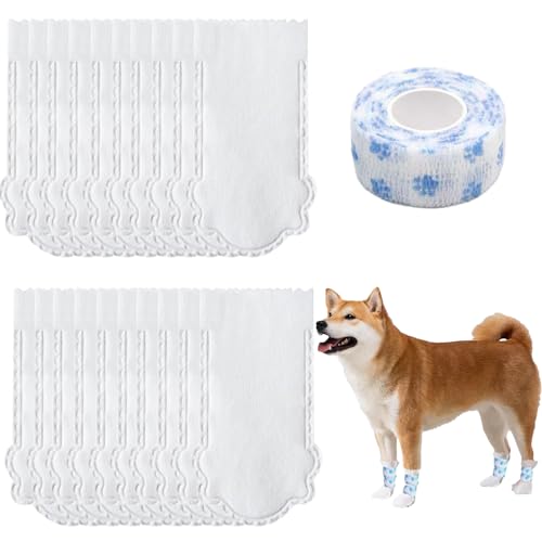 Hundestiefel für verletzte Pfoten, wasserdicht, Hundesocken, Pfotenschutz für verletzte Pfoten, Haustier-Fußabdeckung für drinnen und draußen, Blau, S (2,2 - 7,3 kg)) von Zhowyeemeng