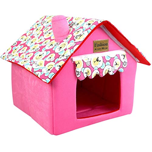 ZhuiKun Indoor Faltbar Hundehütte Waschbarem Haustierbett Haus mit Abnehmbar Kissen rutschfest Hundebett Katzenhöhle - Rosa,S ZhuiKun Indoor Faltbar Hundehütte Waschbarem Haustierbett Haus mit Abnehmbar Kissen rutschfest Hundebett Katzenhöhle - Rosa,S von ZhuiKun