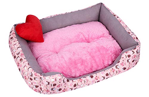 ZhuikunA Liege Hundebett Katzenbett Baumwolle Haustier Bett Kissen für Hunde Katzen Kleintiere Kissen Pink M von ZhuikunA