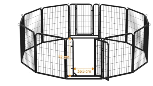 12-teilig Welpenlaufstall 80cm hoch, Automatische Verriegelung, Tierlaufstall für Wohnung & Garten,Welpenauslauf mit 2 Türen, faltbares Freilaufgehege 12-teilig Welpenlaufstall 80cm hoch, Automatische Verriegelung, Tierlaufstall für Wohnung & Garten,Welpenauslauf mit 2 Türen, faltbares Freilaufgehege von Zhyilut