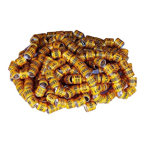Ｚｉａｌｏｆｉ 100 Stück Fußbänder für Tauben, Nummeriert, 8 Mm, Zur Vogelidentifikation, Geeignet für Kleine Geflügel, Orange von Ｚｉａｌｏｆｉ