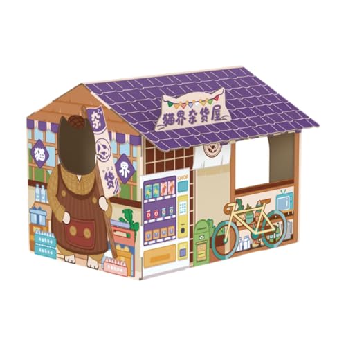 Ｚｉａｌｏｆｉ Cardboard Cat House Croboker Board Home Dekoration für Innenkatzen Cat von Ｚｉａｌｏｆｉ