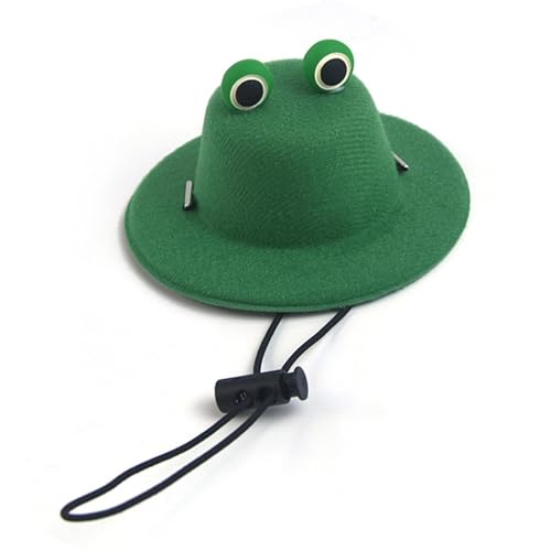 Zialofi Fischerhut für Haustiere, verstellbar und geeignet für kleine Hunde und Katzen, Frosch Zialofi Fischerhut für Haustiere, verstellbar und geeignet für kleine Hunde und Katzen, Frosch von Zialofi