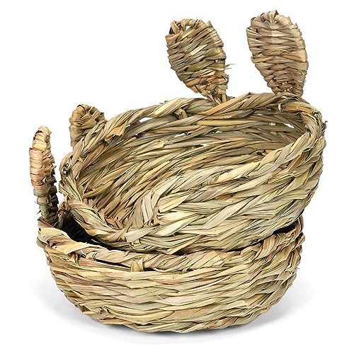 Zialofi Grasbett, Haustier Heubett, Handgefertigt, Gewebte Käfige, Stroh, Hamsternest, Hasenbettwäsche, Nest, Grashaus für Kaninchen, für Kleintiere, Me, Stil mit halber Öffnung Zialofi Grasbett, Haustier Heubett, Handgefertigt, Gewebte Käfige, Stroh, Hamsternest, Hasenbettwäsche, Nest, Grashaus für Kaninchen, für Kleintiere, Me, Stil mit halber Öffnung von Zialofi