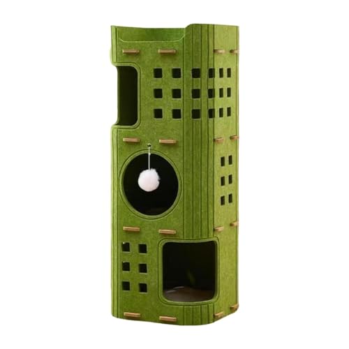 Zialofi Höhle für Katzen mit Spielzeug, mehrschichtige Struktur für drinnen und draußen, Grün, Dreilagig Zialofi Höhle für Katzen mit Spielzeug, mehrschichtige Struktur für drinnen und draußen, Grün, Dreilagig von Zialofi